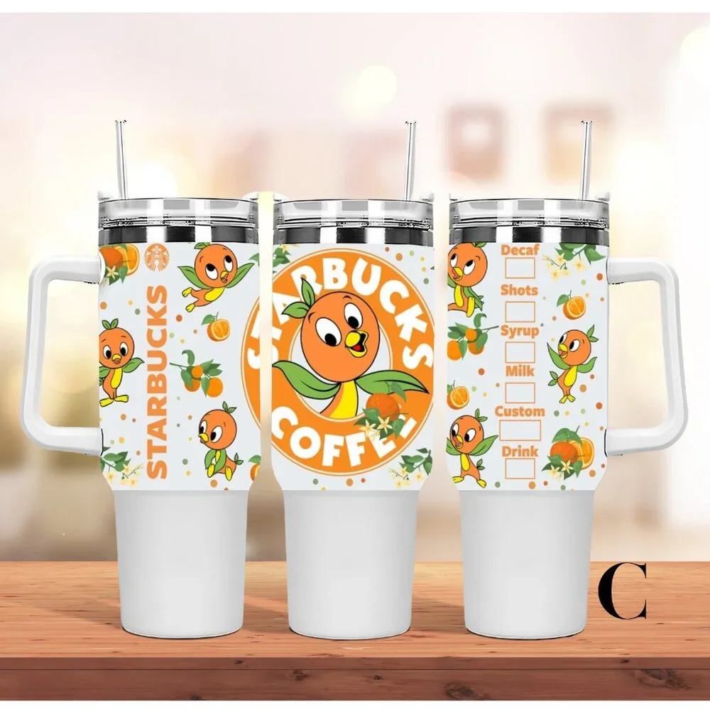Disney Epcot Florida Orange Bird Sunshine Tree Terrace 40 oz tumbler double wall